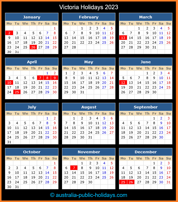 Victorian Public Holidays 2025 Australian Calendar